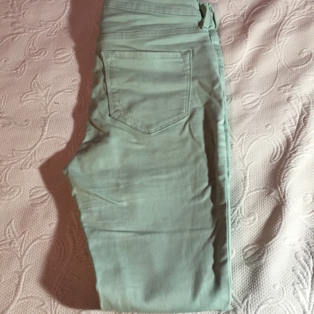 Mint green jeans